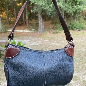 Dooney and Bourke Black and Brown Leather Shoulder Bag